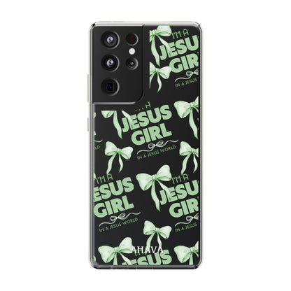 I'm a Jesus Girl Green Case -Clear