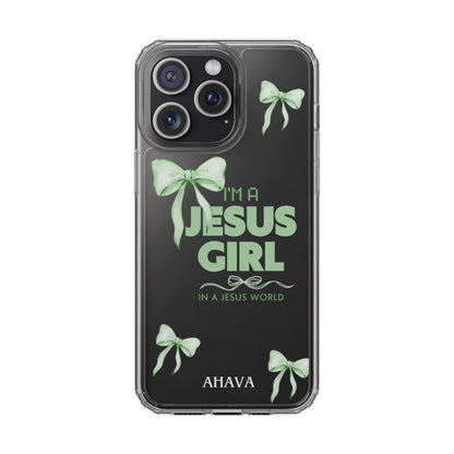 I'm a Jesus Girl Phone Case | Christian Aesthetic Gift for Her | Clear Shockproof Tough Case
