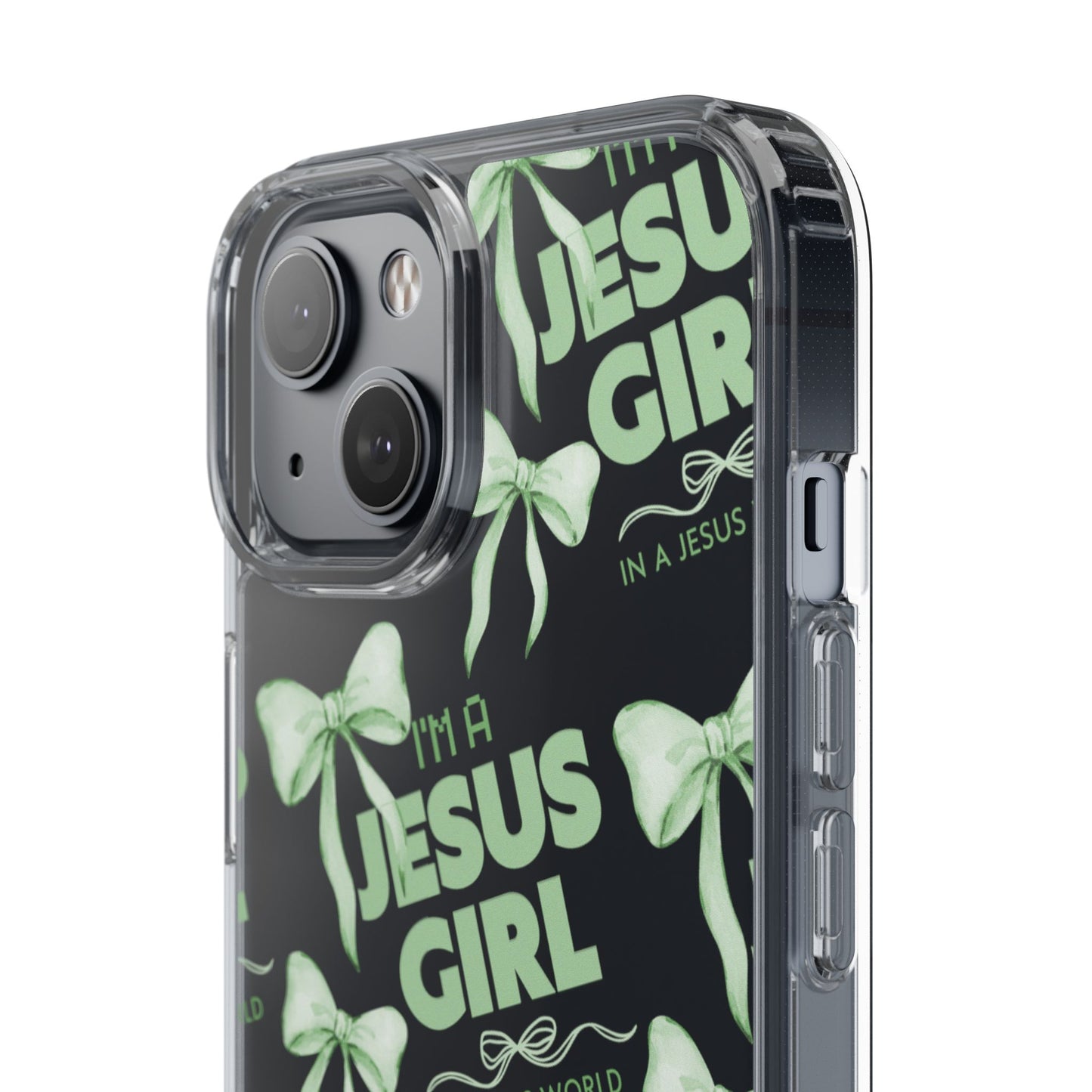 I'm a Jesus Girl Green Case -Clear