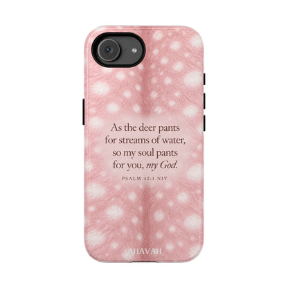 Psalm 42:1 Blush Pink Fawn Phone Case