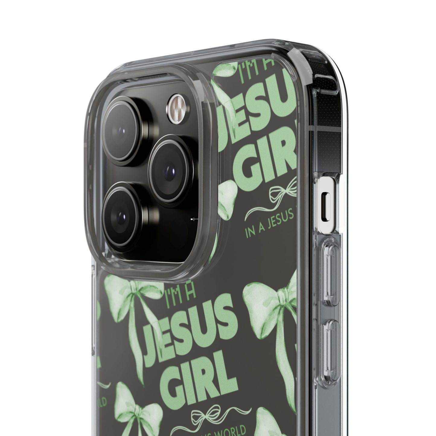 I'm a Jesus Girl Green Case -Clear