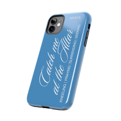 "Catch Me at the Altar" Light Blue Phone Case