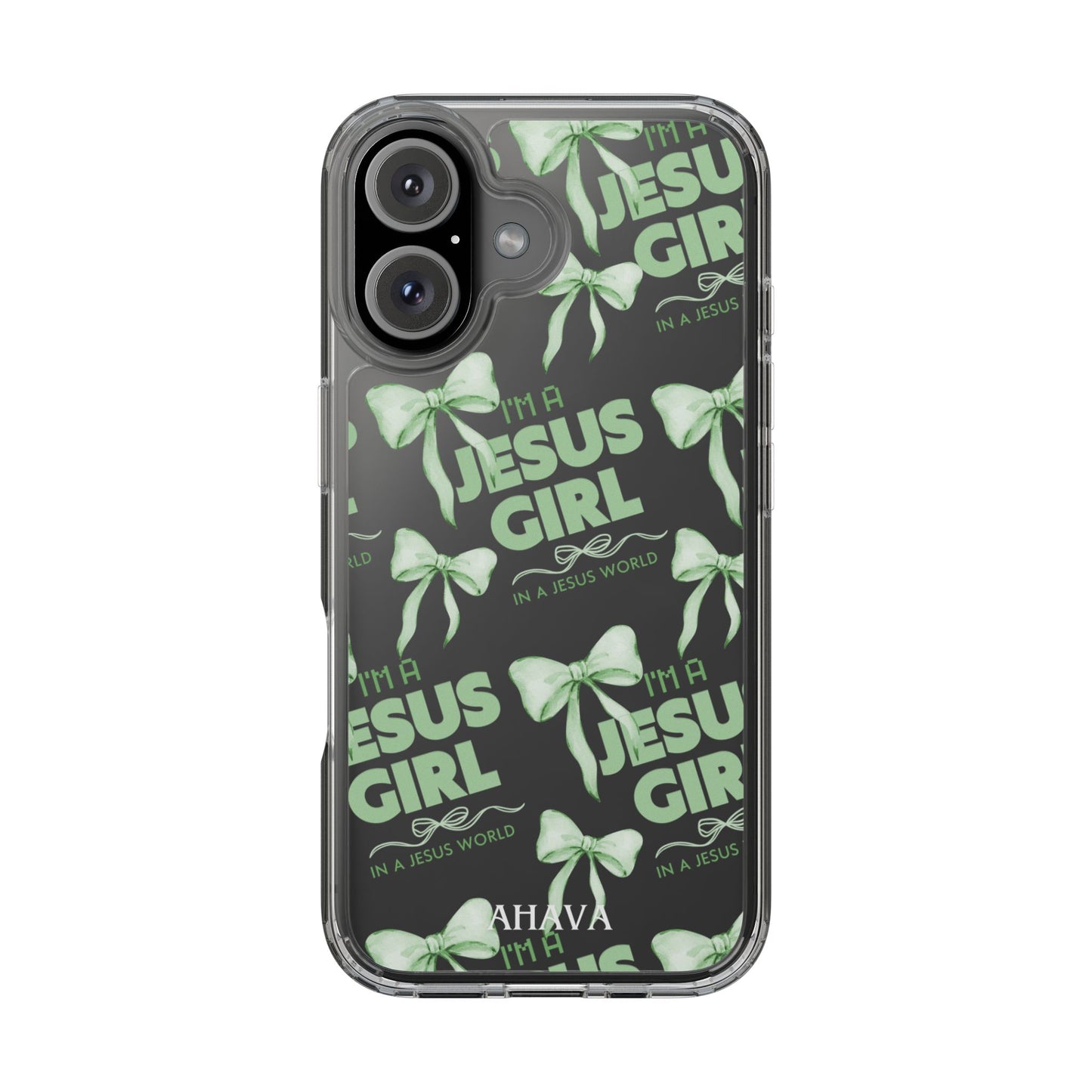 I'm a Jesus Girl Green Case -Clear