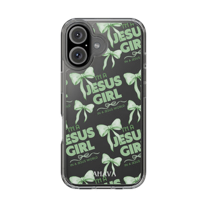 I'm a Jesus Girl Green Case -Clear