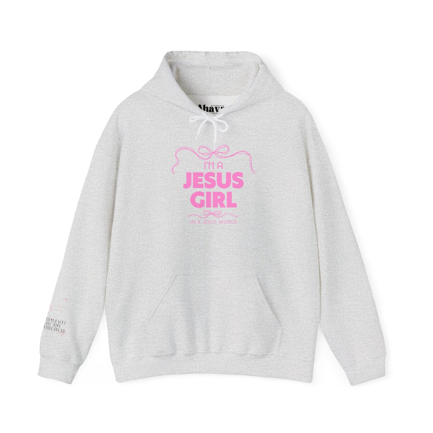 Jesus girl in a Jesus World Hoodie