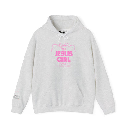 Jesus girl in a Jesus World Hoodie