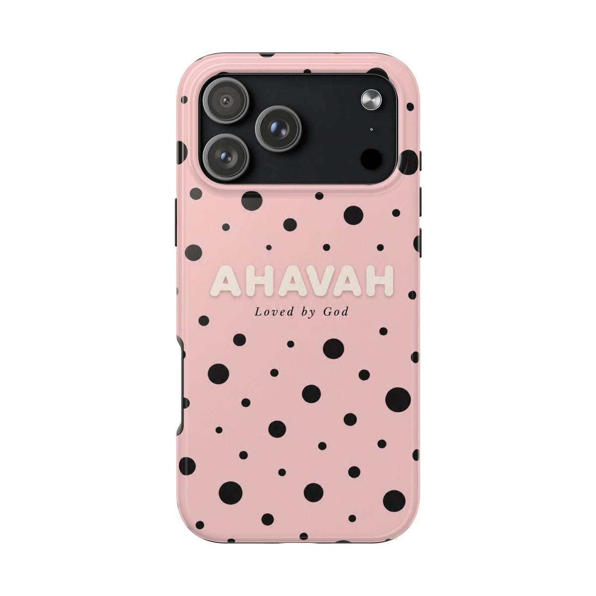 Ahavah Pink Polka Dot Phone Case