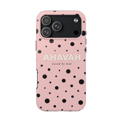 Ahavah Pink Polka Dot Phone Case