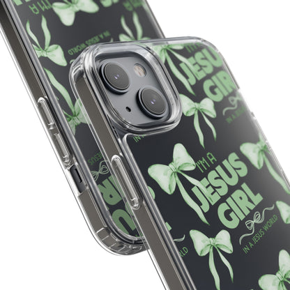 I'm a Jesus Girl Green Case -Clear