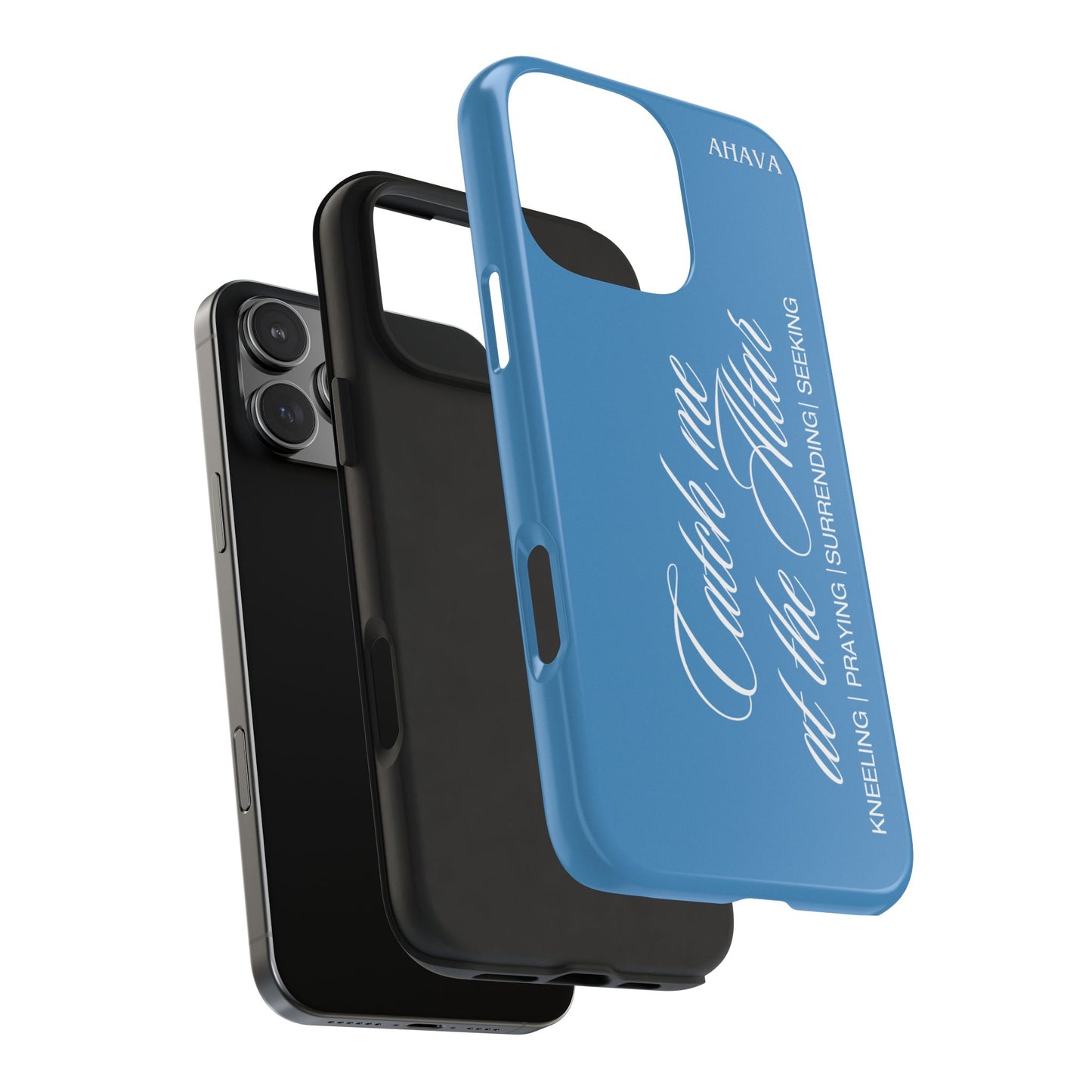 "Catch Me at the Altar" Light Blue Phone Case