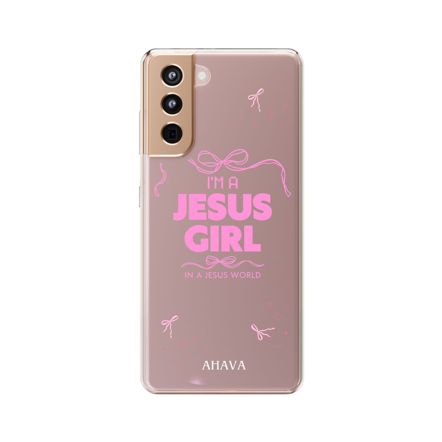 Jesus Girl Pink Phone Case | Preppy Christian Cute Faith Based Gift | Soft Pink Aesthetic Clear Tough Case