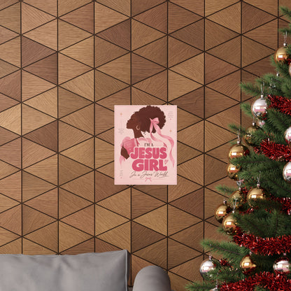 Jesus Girl in a Jesus World Pink poster