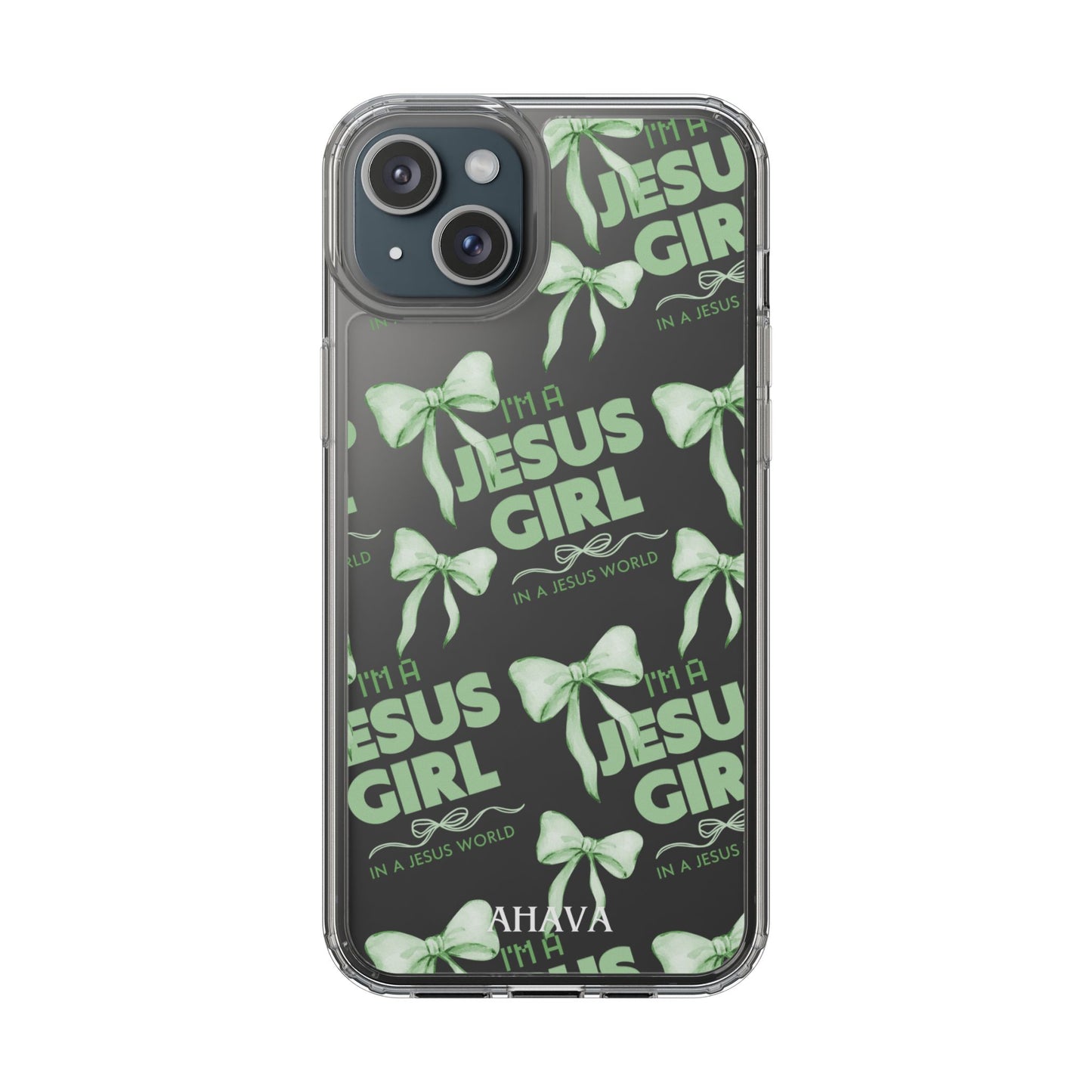I'm a Jesus Girl Green Case -Clear