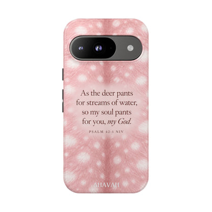 Psalm 42:1 Blush Pink Fawn Phone Case