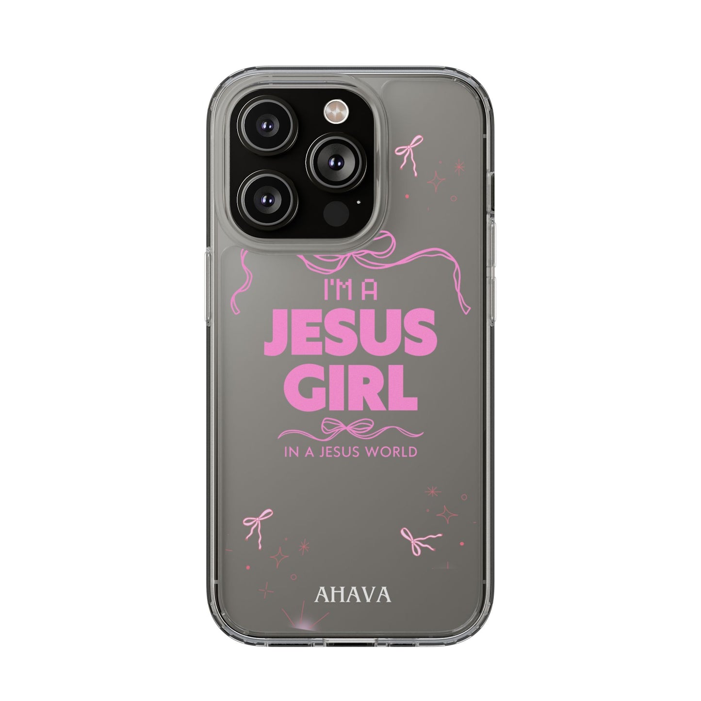 Jesus Girl Pink Phone Case | Preppy Christian Cute Faith Based Gift | Soft Pink Aesthetic Clear Tough Case