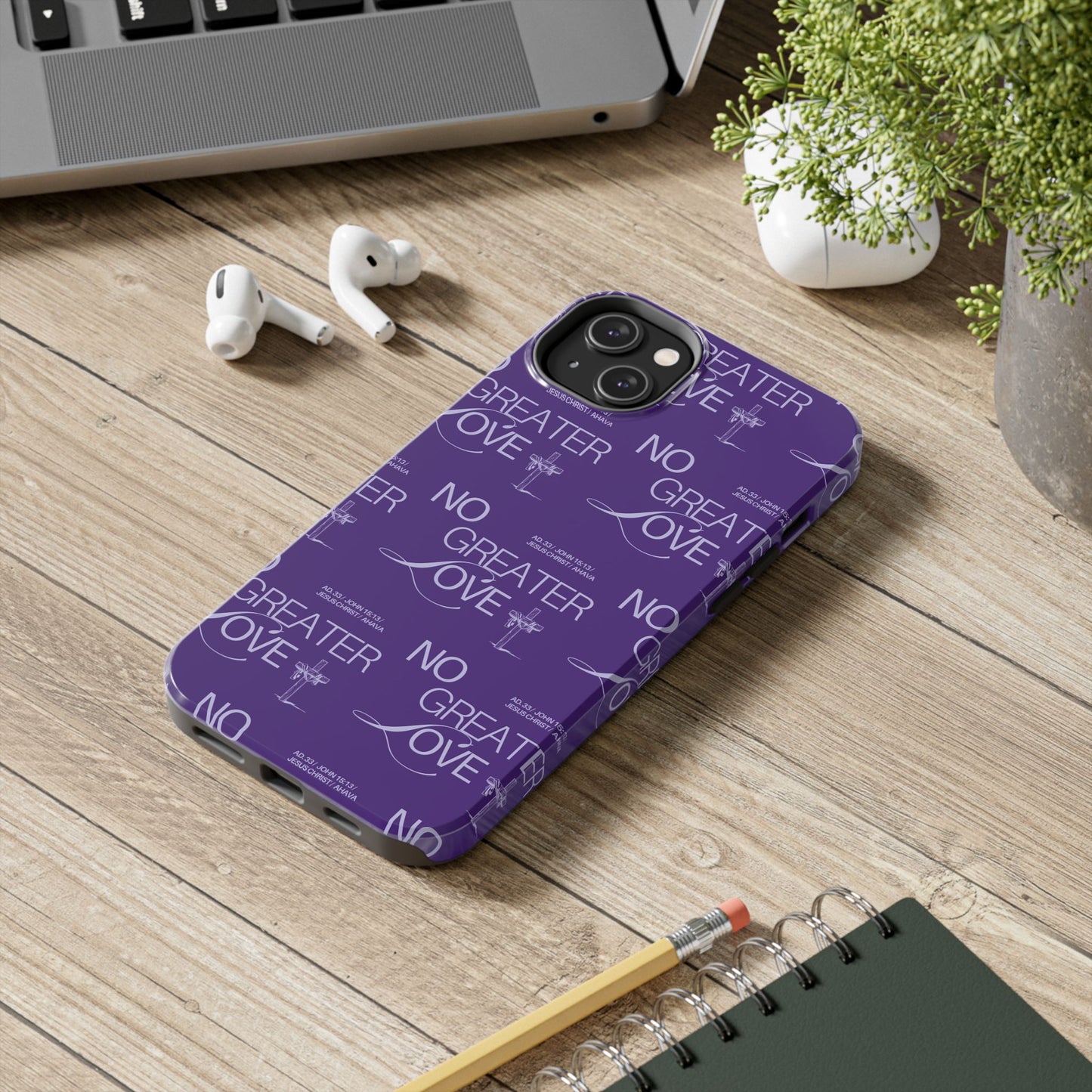"No Greater Love" Purple Phone Case