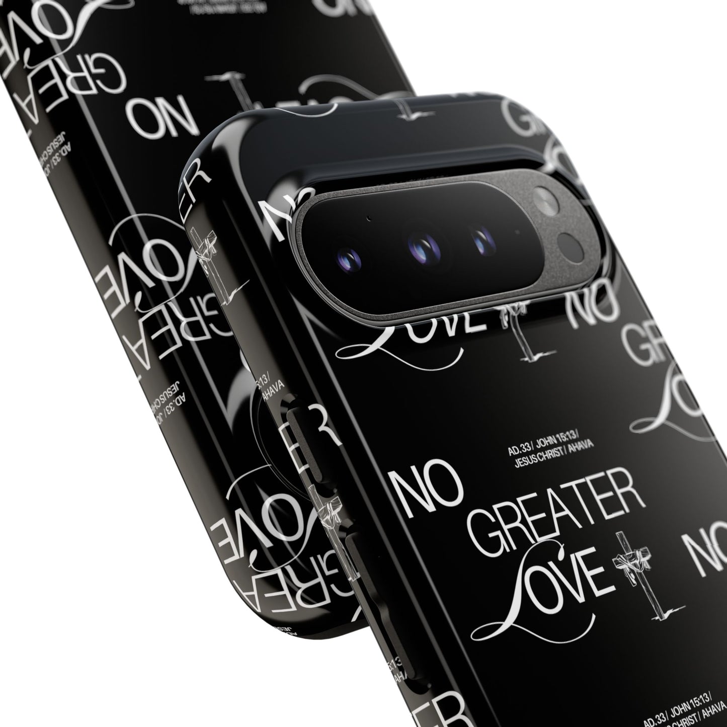 "No Greater Love" Black Phone Case