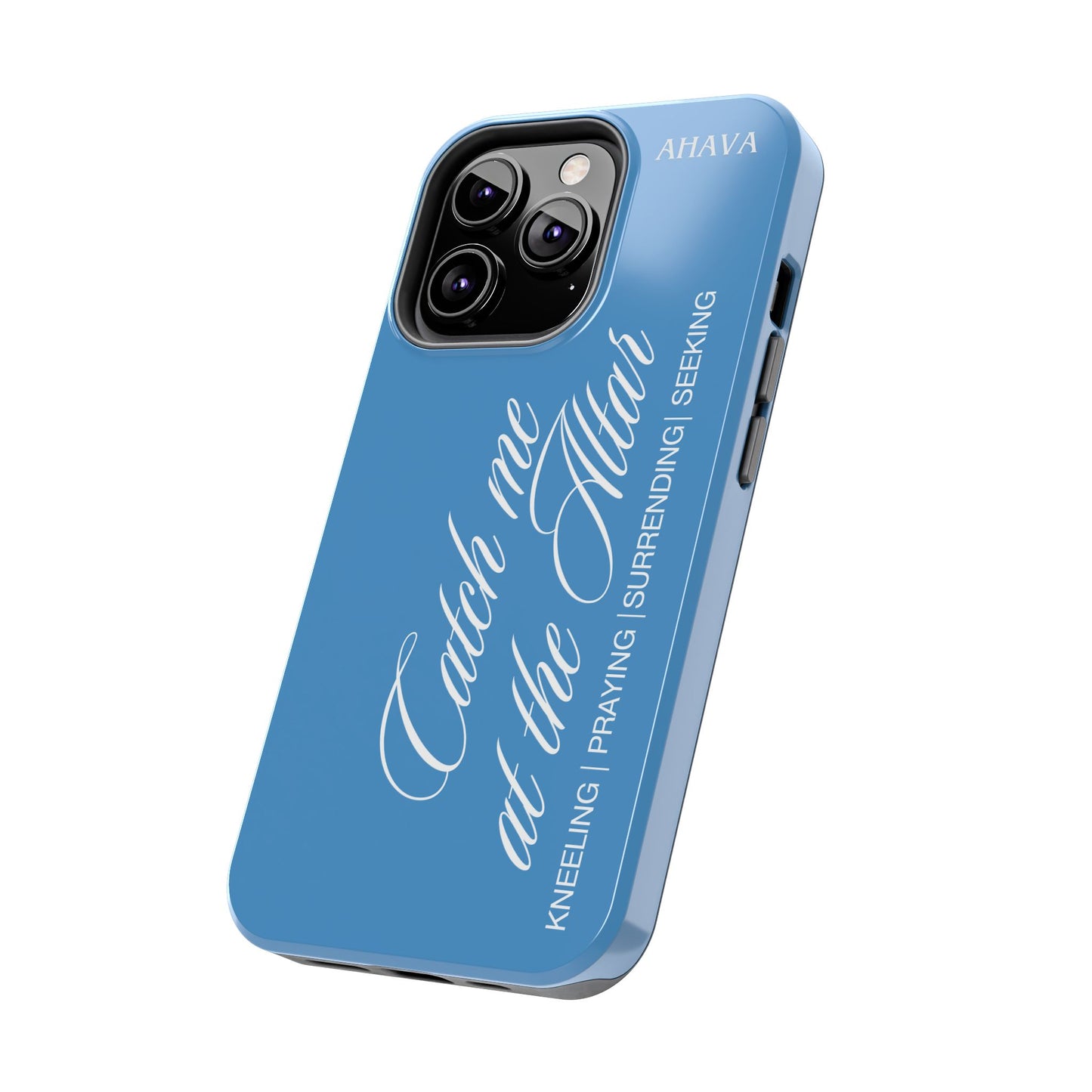 "Catch Me at the Altar" Light Blue Phone Case