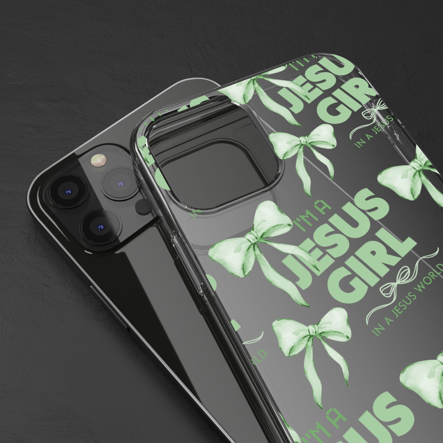 I'm a Jesus Girl Green Case -Clear