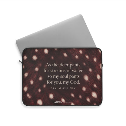 Psalm 42:1 Anointed Wine Fawn Laptop Sleeve | As the Deer Pants