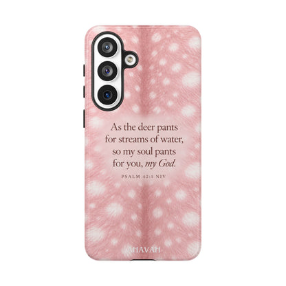 Psalm 42:1 Blush Pink Fawn Phone Case