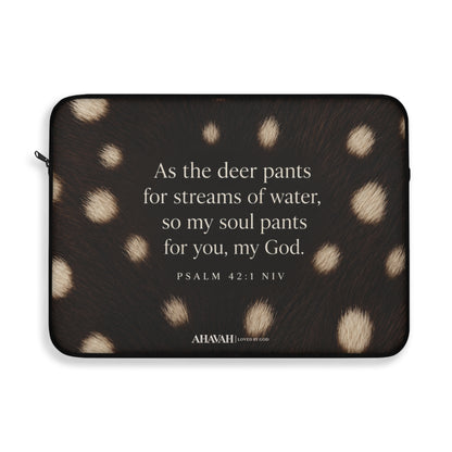 Psalm 42:1 Midnight Fawn Laptop Sleeve | As the Deer Pants
