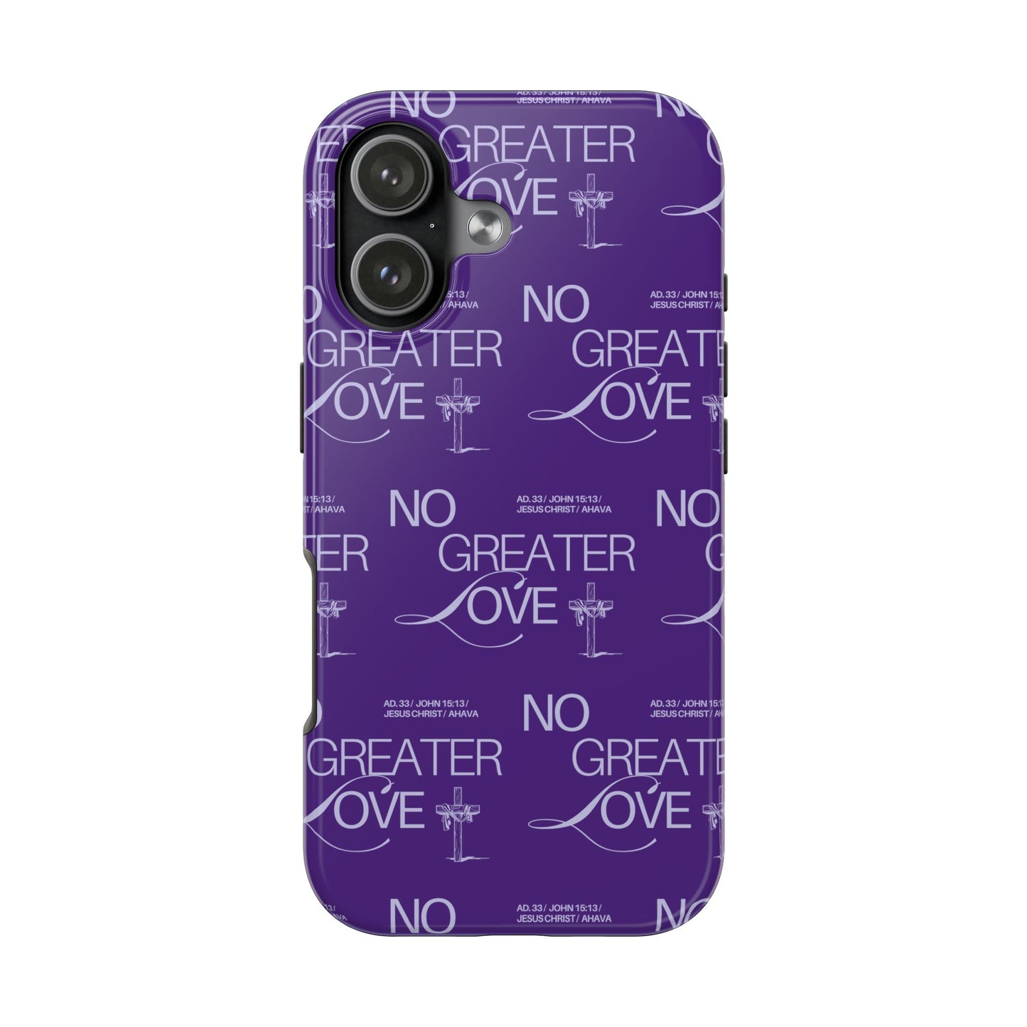 No Greater Love Phone Case Lavender | John 15:13 Bible Verse Cover  | Dreamy Christian Aesthetic Gift | Tough Floral Scripture Case