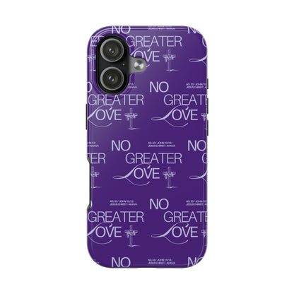 No Greater Love Phone Case Lavender | John 15:13 Bible Verse Cover  | Dreamy Christian Aesthetic Gift | Tough Floral Scripture Case