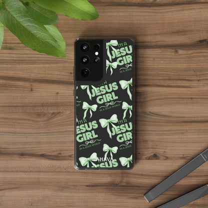 I'm a Jesus Girl Green Case -Clear