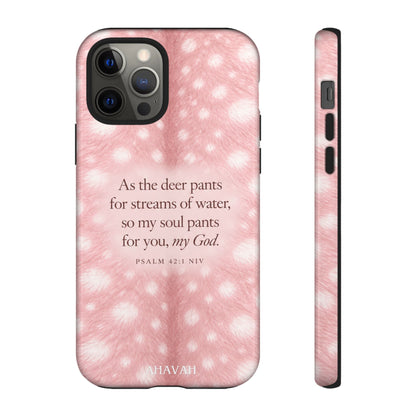 Psalm 42:1 Blush Pink Fawn Phone Case