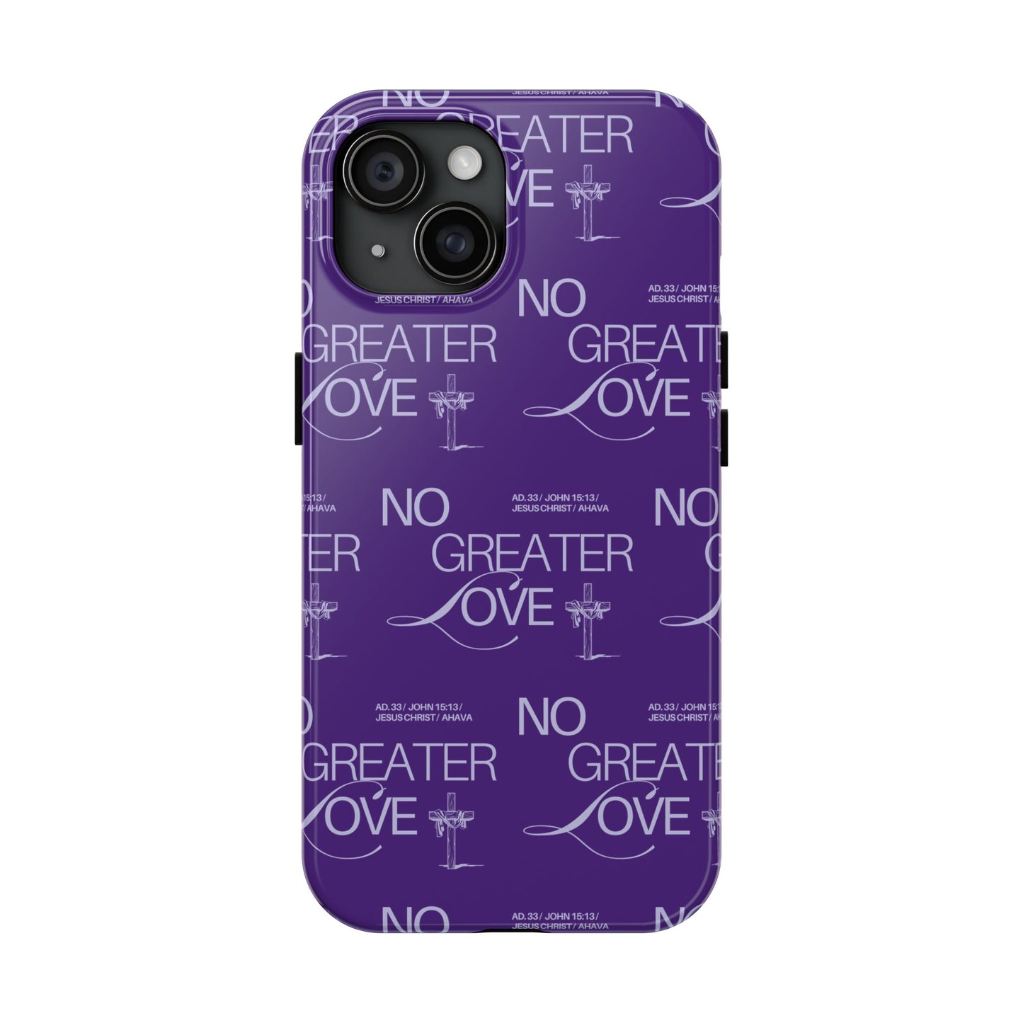 No Greater Love Phone Case Lavender | John 15:13 Bible Verse Cover  | Dreamy Christian Aesthetic Gift | Tough Floral Scripture Case