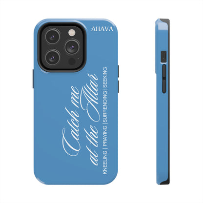 "Catch Me at the Altar" Light Blue Phone Case