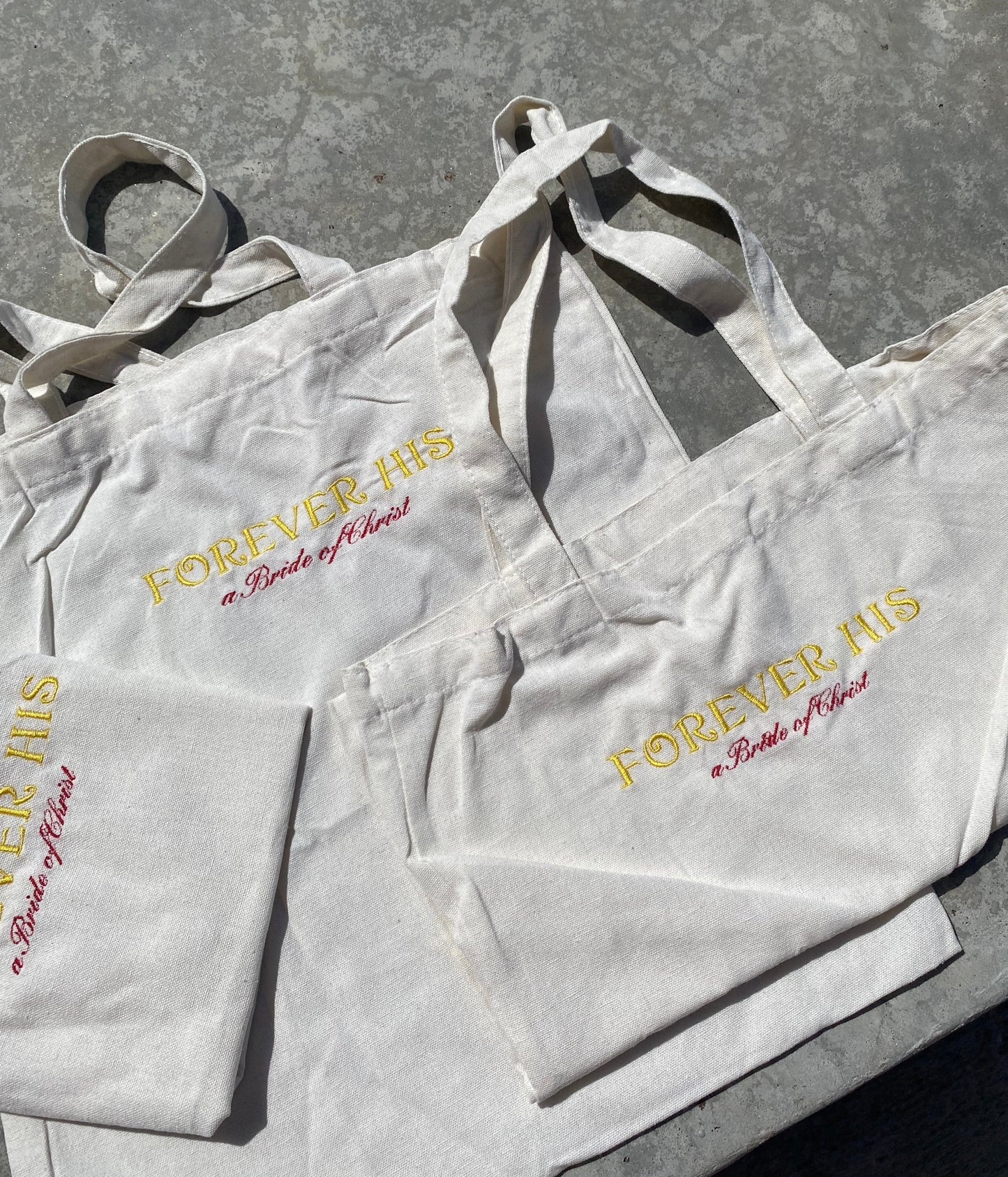 Forever His tote bags