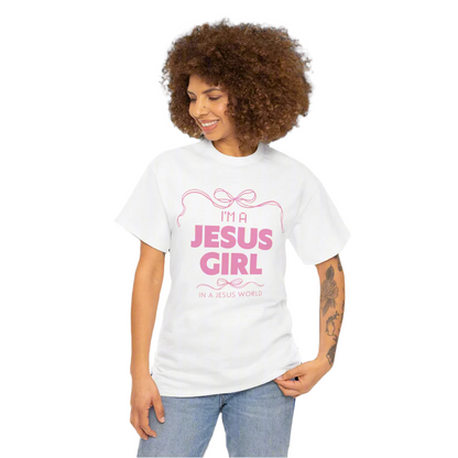 Jesus girl in a Jesus World Shirt