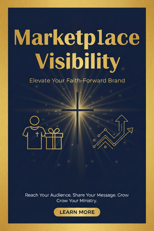Promotional graphic for AD DEI Apparel & Gifts with text about marketplace visibility and brand elevation.