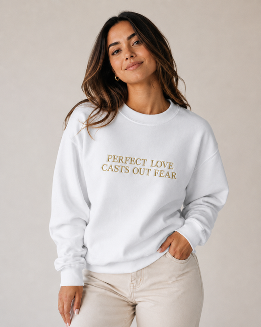 Perfect Love Casts Out Fear (1 John 4:18) | Embroidery